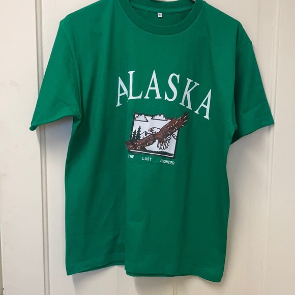 Alaska, the last frontier, green tee shirt, size large, NWOT, new never worn - Picture 1 of 5
